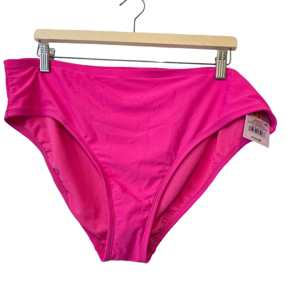 wild fable Mid Rise Hot Pink Medium Seat Coverup Bikini Bottom NWT Size 1XL